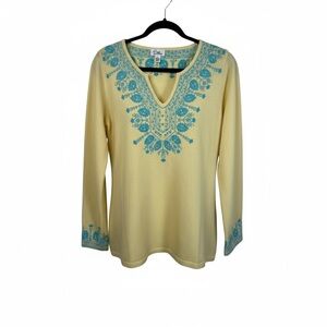 Lilly Pulitzer cashmere yellow V-neck sweater Size Large